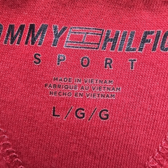 Tommy Hilfiger Sport Women’s Cropped High Neck Sweatshirt Red, Size Large - Picture 4 of 6